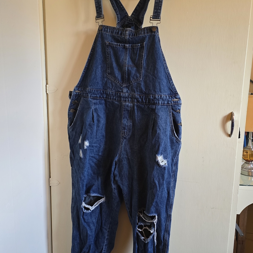 City Chic Blue Denim Overalls